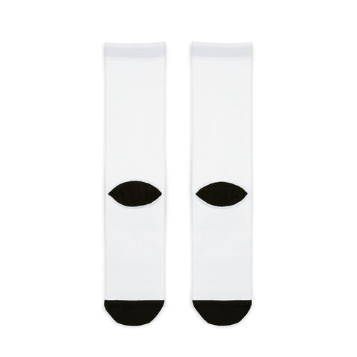 White Sublimation Crew Sockss