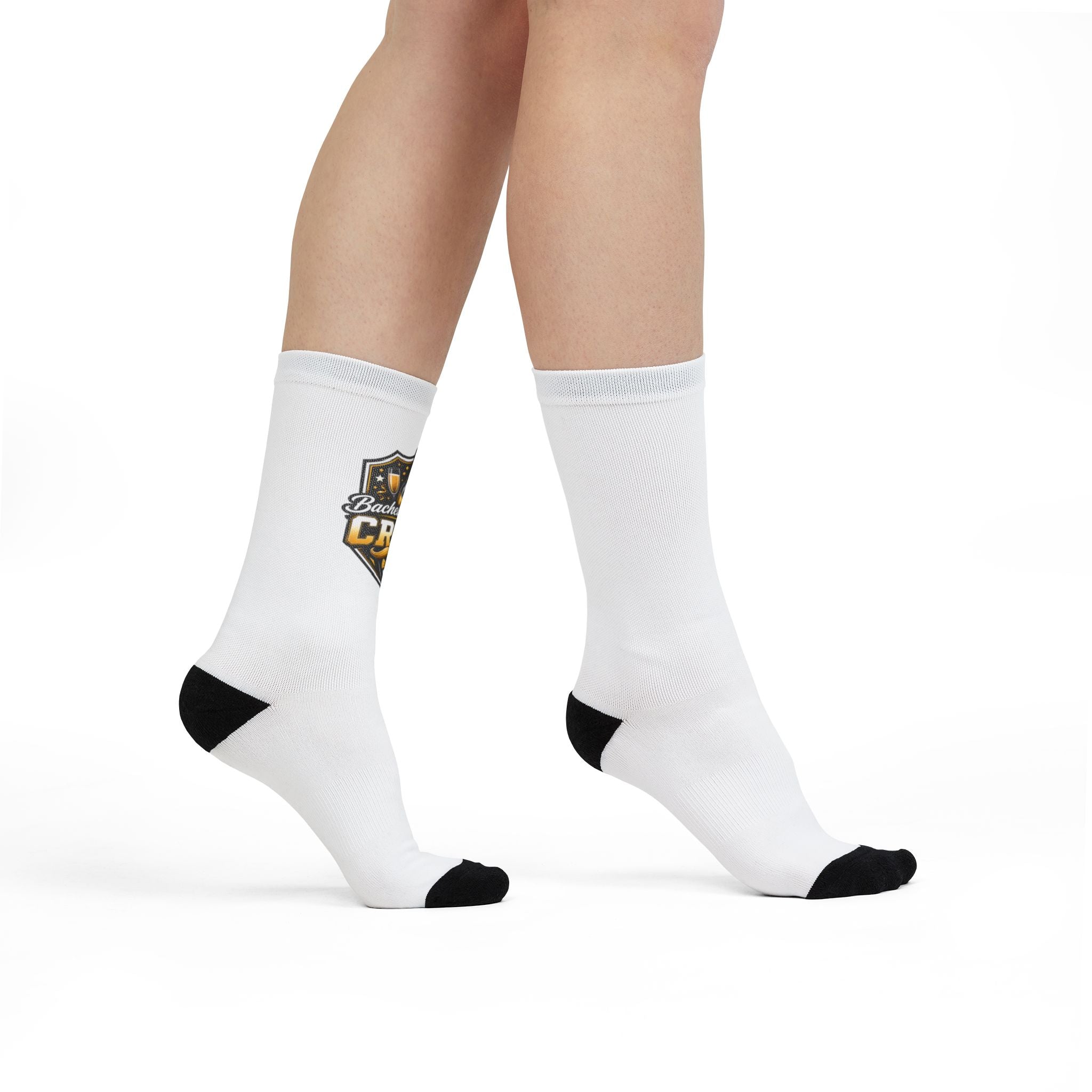 White Sublimation Crew Sockss